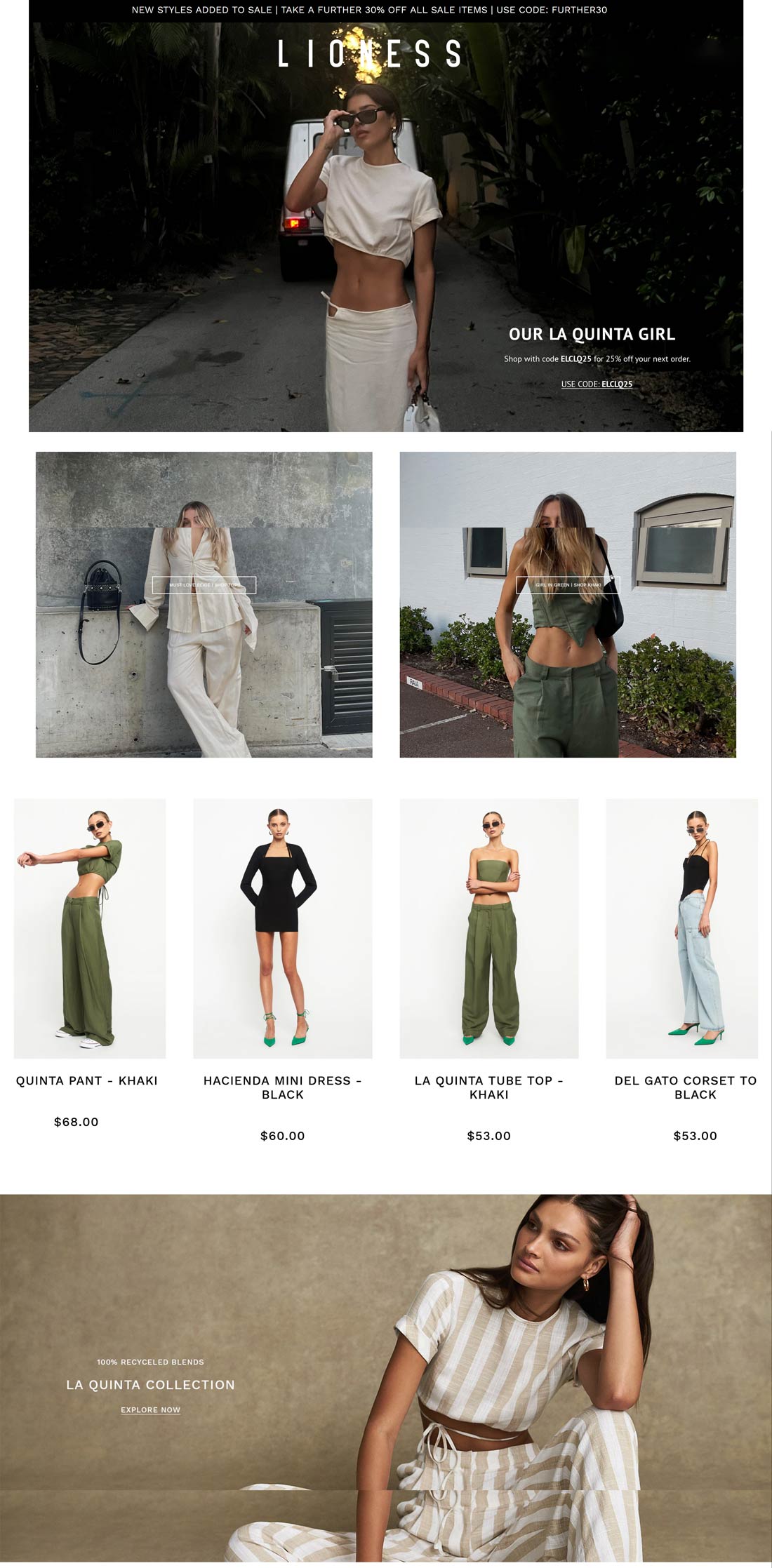 Lioness stores Coupon  25% off regular & extra 30% off sale items at Lioness fashion via promo codes ELCLQ25 and FURTHER30 #lioness 