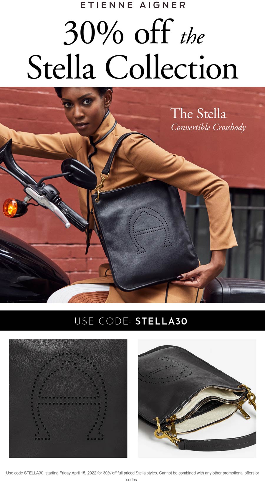 Etienne Aigner stores Coupon  30% off Stella collection at Etienne Aigner via promo code STELLA30 #etienneaigner 