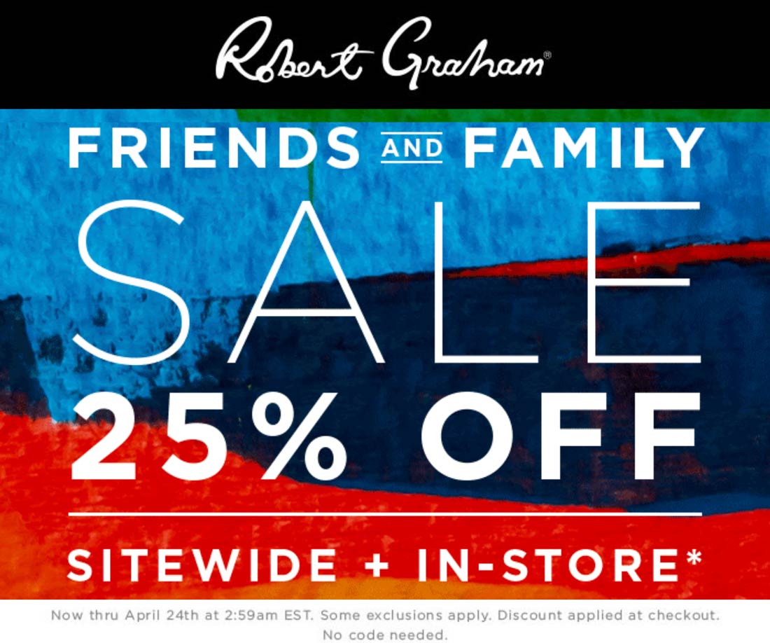 Robert Graham stores Coupon  25% off everything at Robert Graham, ditto online #robertgraham 