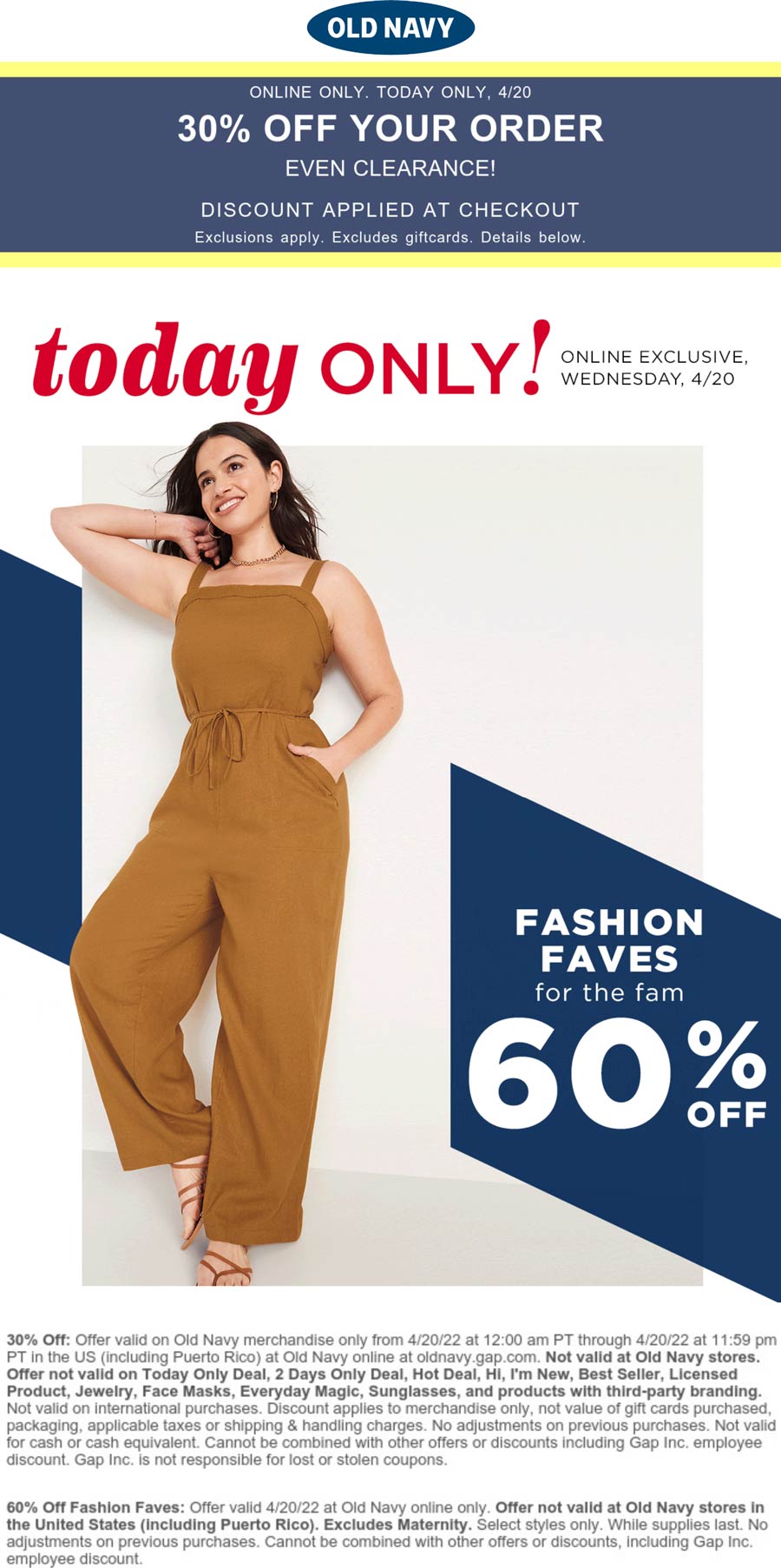 Old Navy stores Coupon  30-60% off online today at Old Navy #oldnavy 
