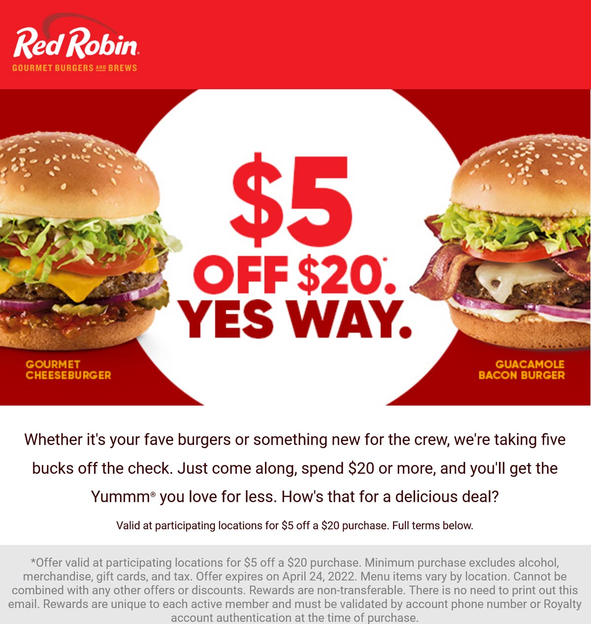Red Robin restaurants Coupon  $5 off $20 at Red Robin restaurants #redrobin 