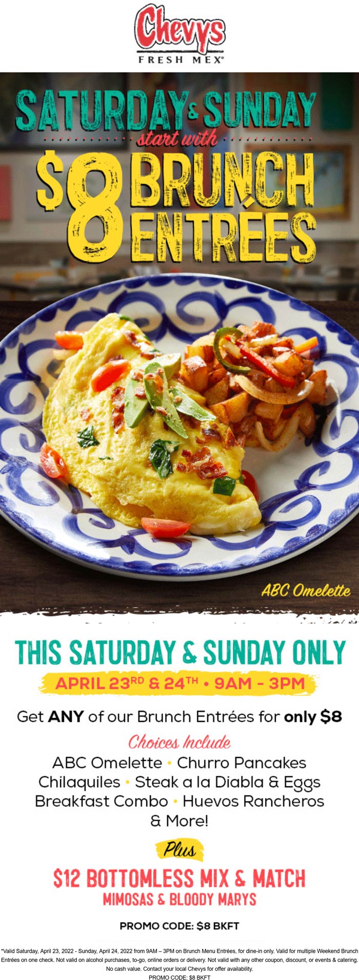 Chevys restaurants Coupon  $8 brunch this weekend at Chevys Fresh Mex restaurants #chevys 