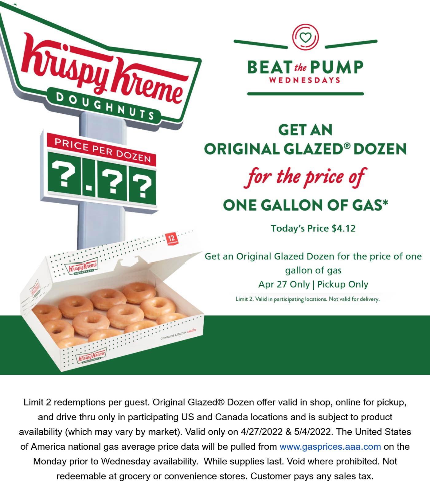 Krispy Kreme restaurants Coupon  $4.12 dozen glazed doughnuts today at Krispy Kreme #krispykreme 