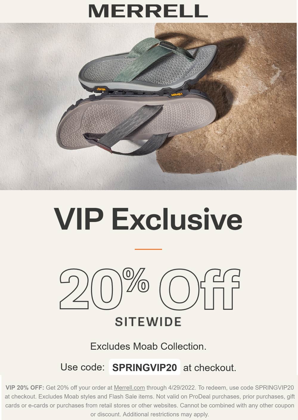 Merrell stores Coupon  20% off online today at Merrell shoes via promo code SPRINGVIP20 #merrell 