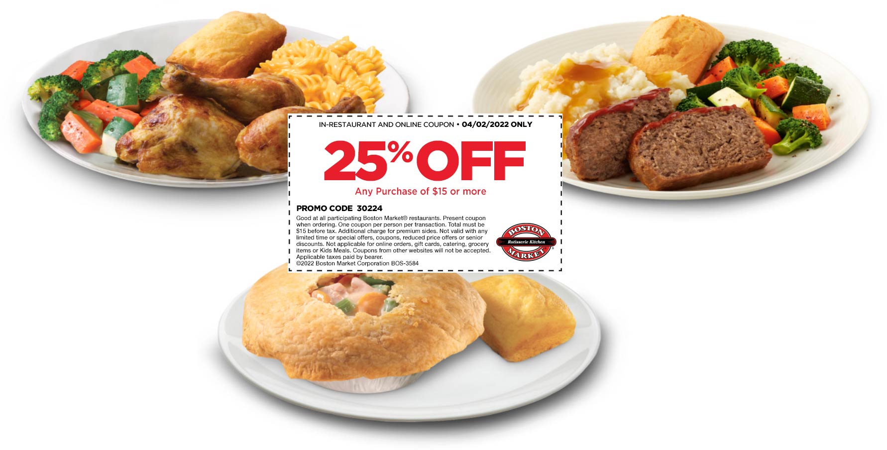 Boston Market restaurants Coupon  25% off today at Boston Market restaurants #bostonmarket 