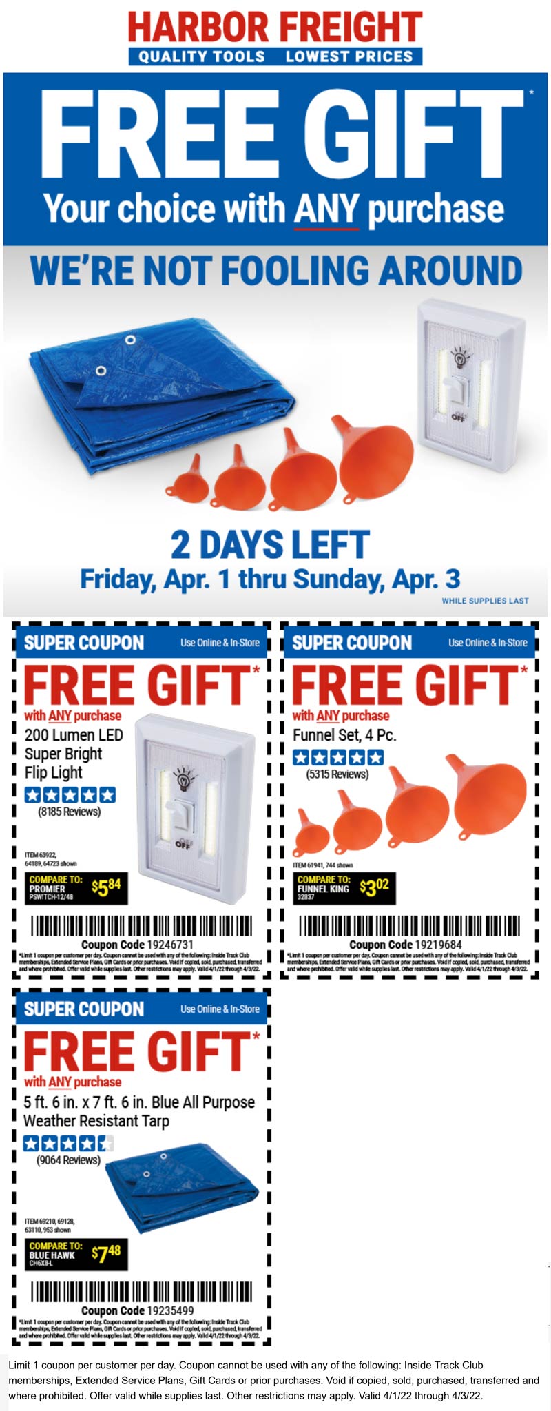 Harbor Freight Tools stores Coupon  Free gifts with any purchase at Harbor Freight Tools #harborfreighttools 