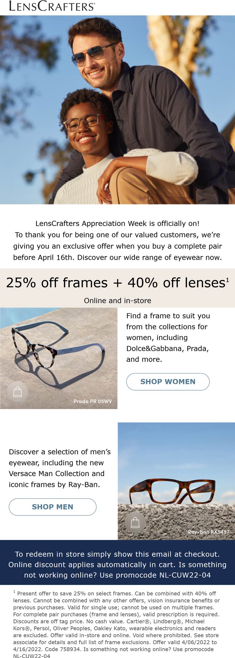 Lenscrafters coupons & promo code for [November 2022]