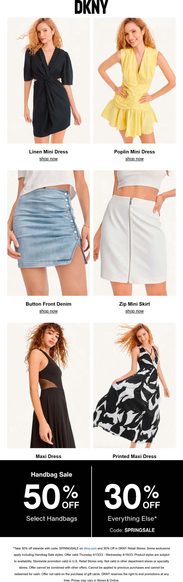 DKNY stores Coupon  30% off everything & more at DKNY, or online via promo code SPRINGSALE #dkny 