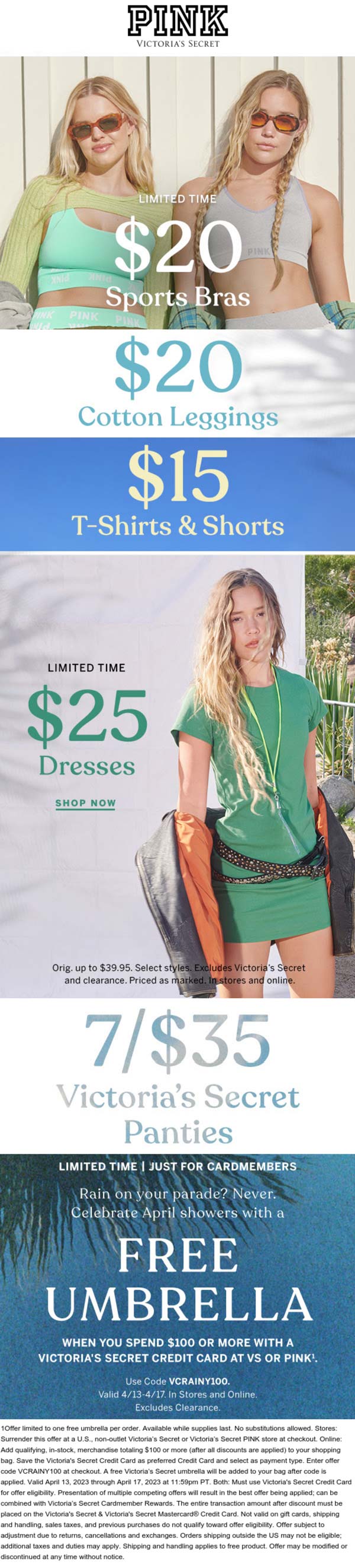 PINK stores Coupon  $20 sports bras & leggings at PINK #pink 
