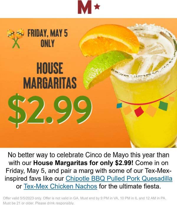 Millers Ale House restaurants Coupon  $3 margaritas Friday at Millers Ale House restaurants #millersalehouse 