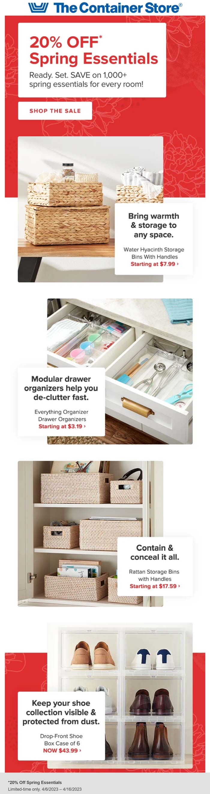 The Container Store stores Coupon  20% off spring essentials at The Container Store #thecontainerstore 