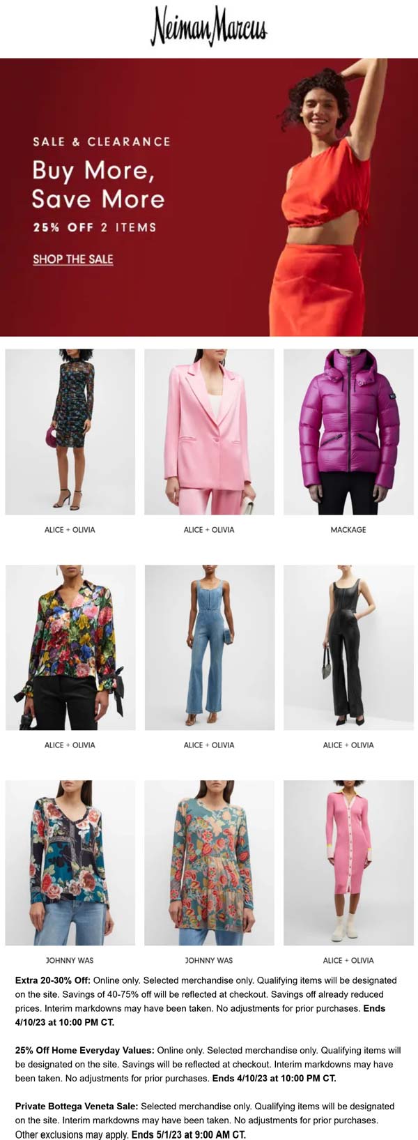 Extra 2030 off 2+ items online at Neiman Marcus neimanmarcus The