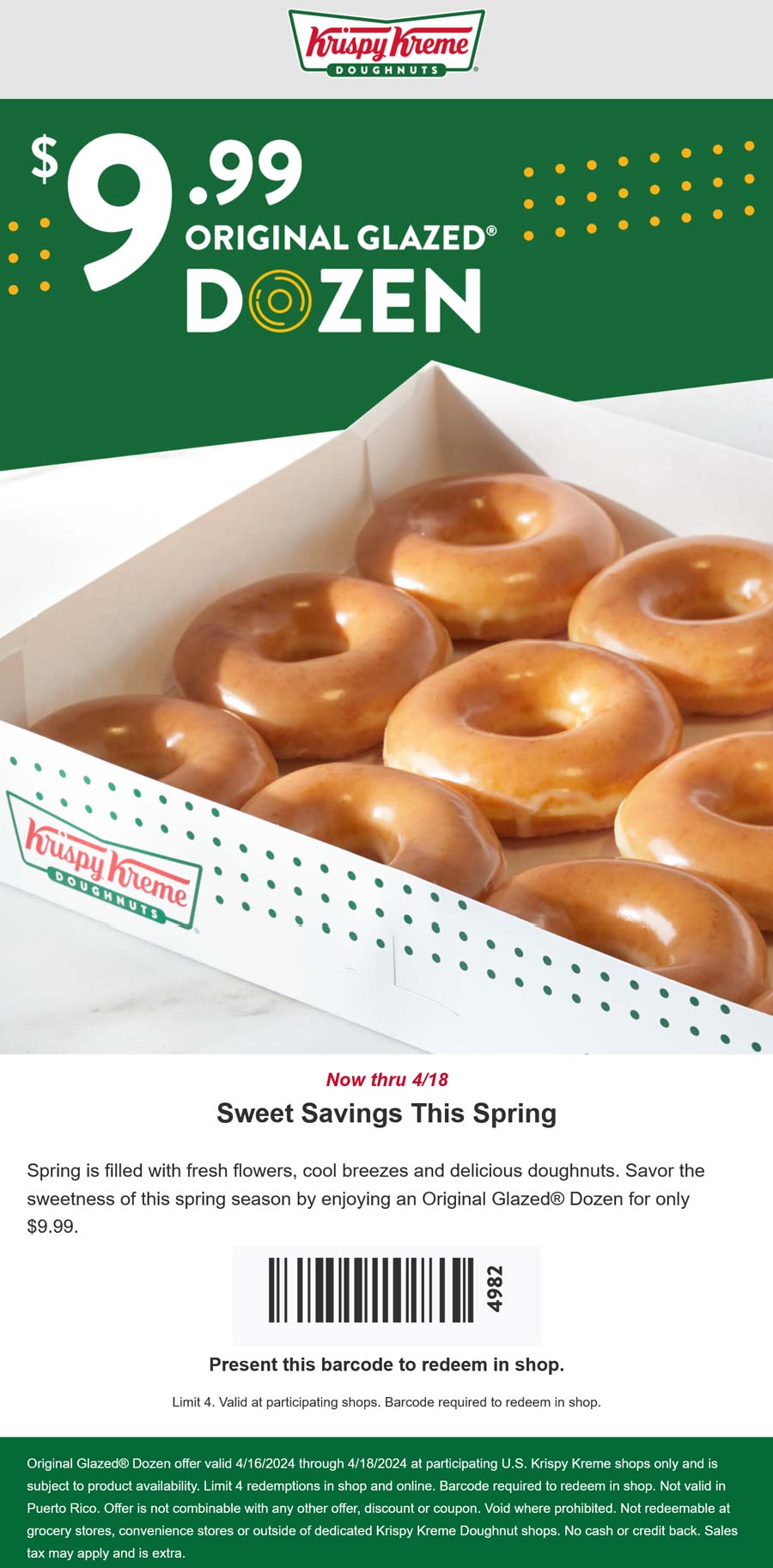 Krispy Kreme restaurants Coupon  $10 glazed dozen at Krispy Kreme doughnuts #krispykreme 