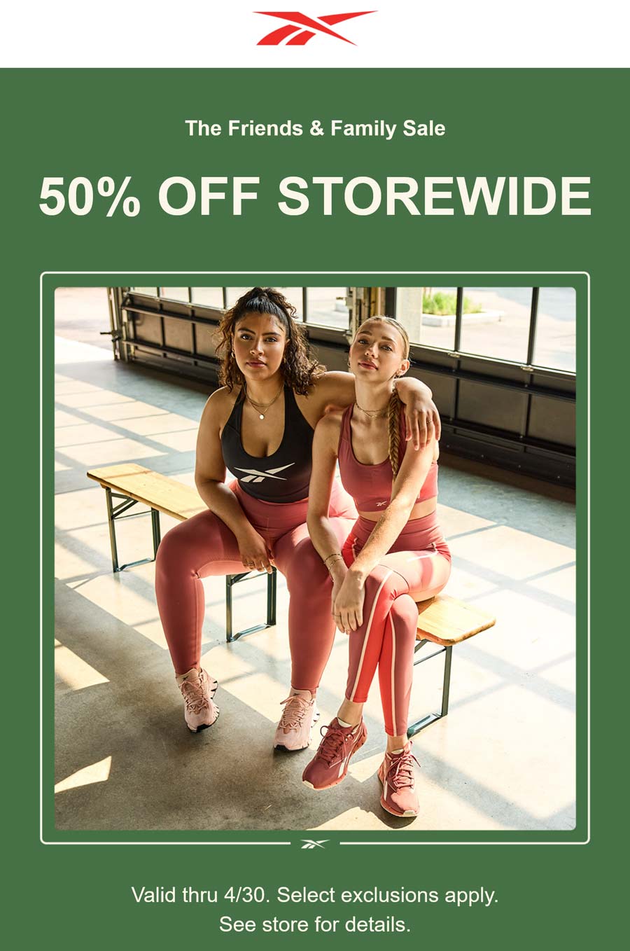 Reebok stores Coupon  50% off everything at Reebok #reebok 