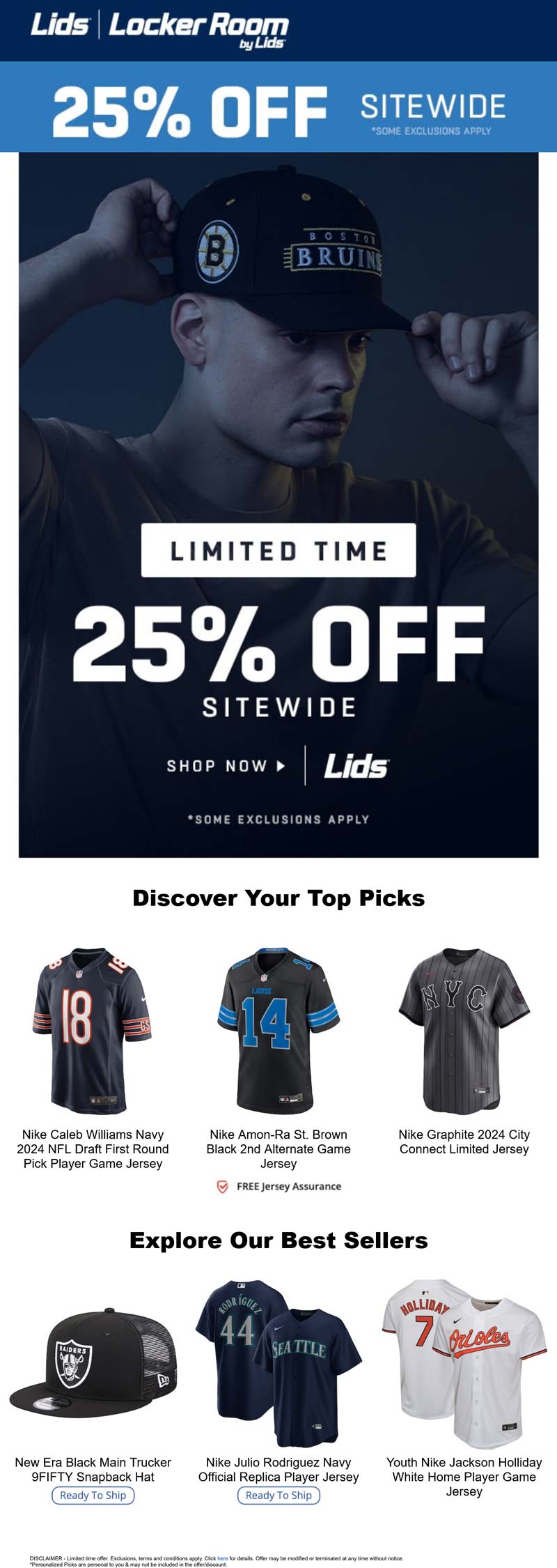 Lids stores Coupon  25% off everything online today at Lids via promo code LIDS25 #lids 