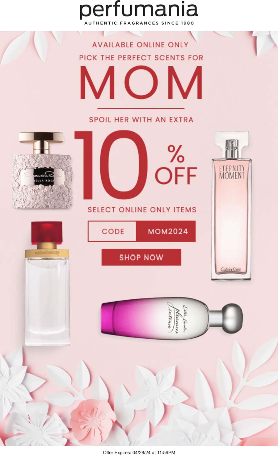 Perfumania stores Coupon  10% off fragrances today at Perfumania via promo code MOM2024 #perfumania 