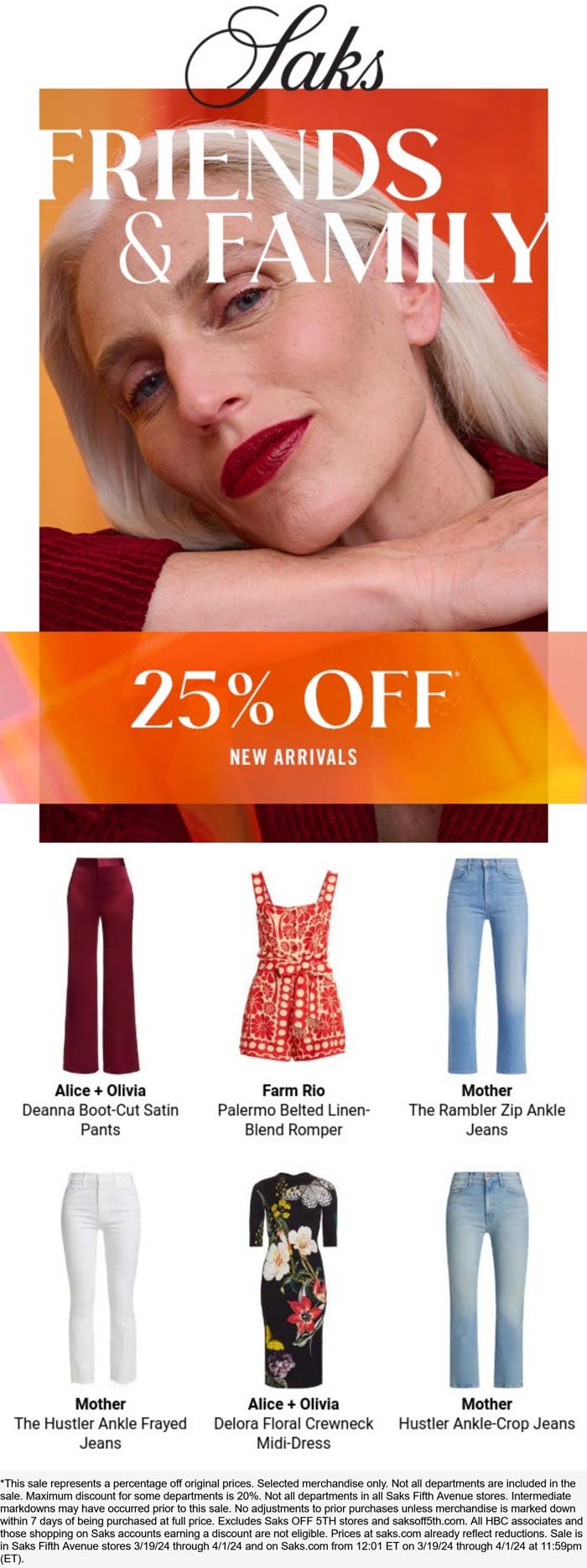 Saks Fifth Avenue stores Coupon  25% off new arrivals today at Saks Fifth Avenue #saksfifthavenue 