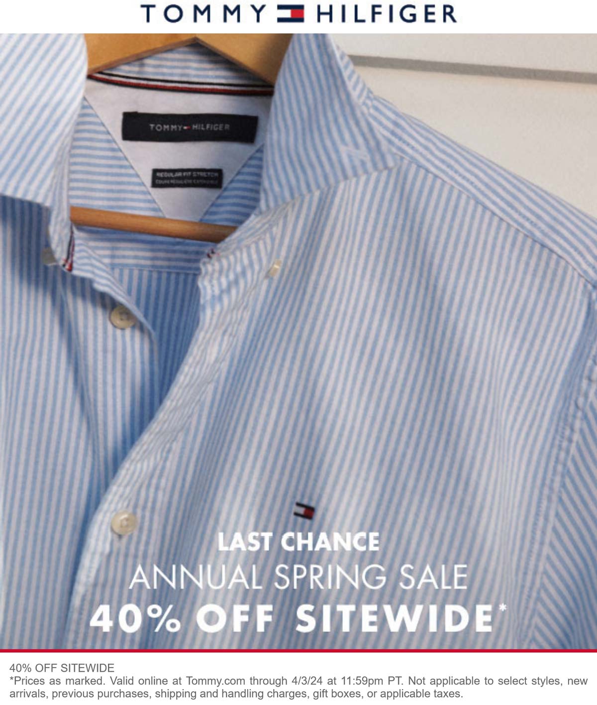 Tommy Hilfiger stores Coupon  40% off everything online today at Tommy Hilfiger #tommyhilfiger 