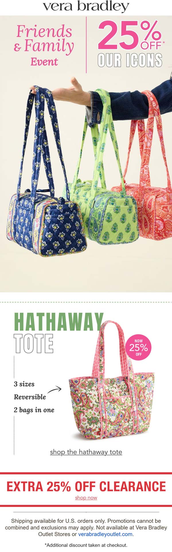 Vera Bradley stores Coupon  25% off at Vera Bradley #verabradley 