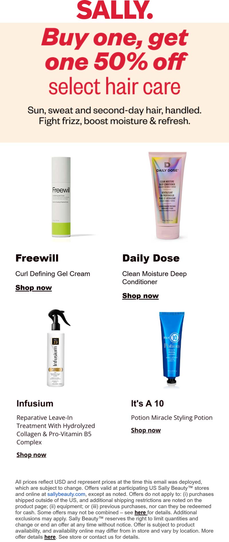 Sally Second hair care 50% off at Sally beauty #sally Sally stores Coupon Second hair care 50% off at Sally beauty #sally