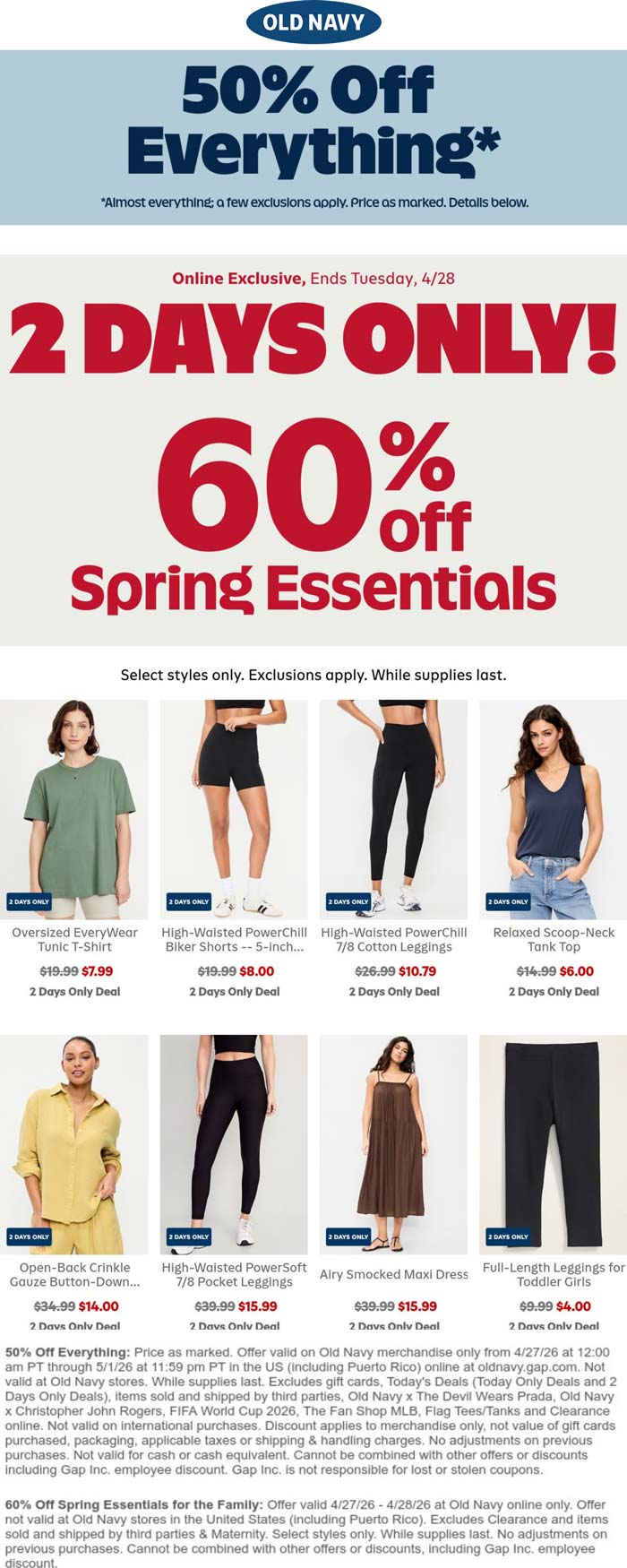 Old Navy stores Coupon  50% off everything & more online at Old Navy #oldnavy 