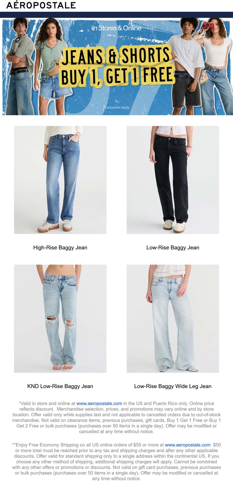 Aeropostale stores Coupon  Second jeans or shorts free at Aeropostale, ditto online #aeropostale 