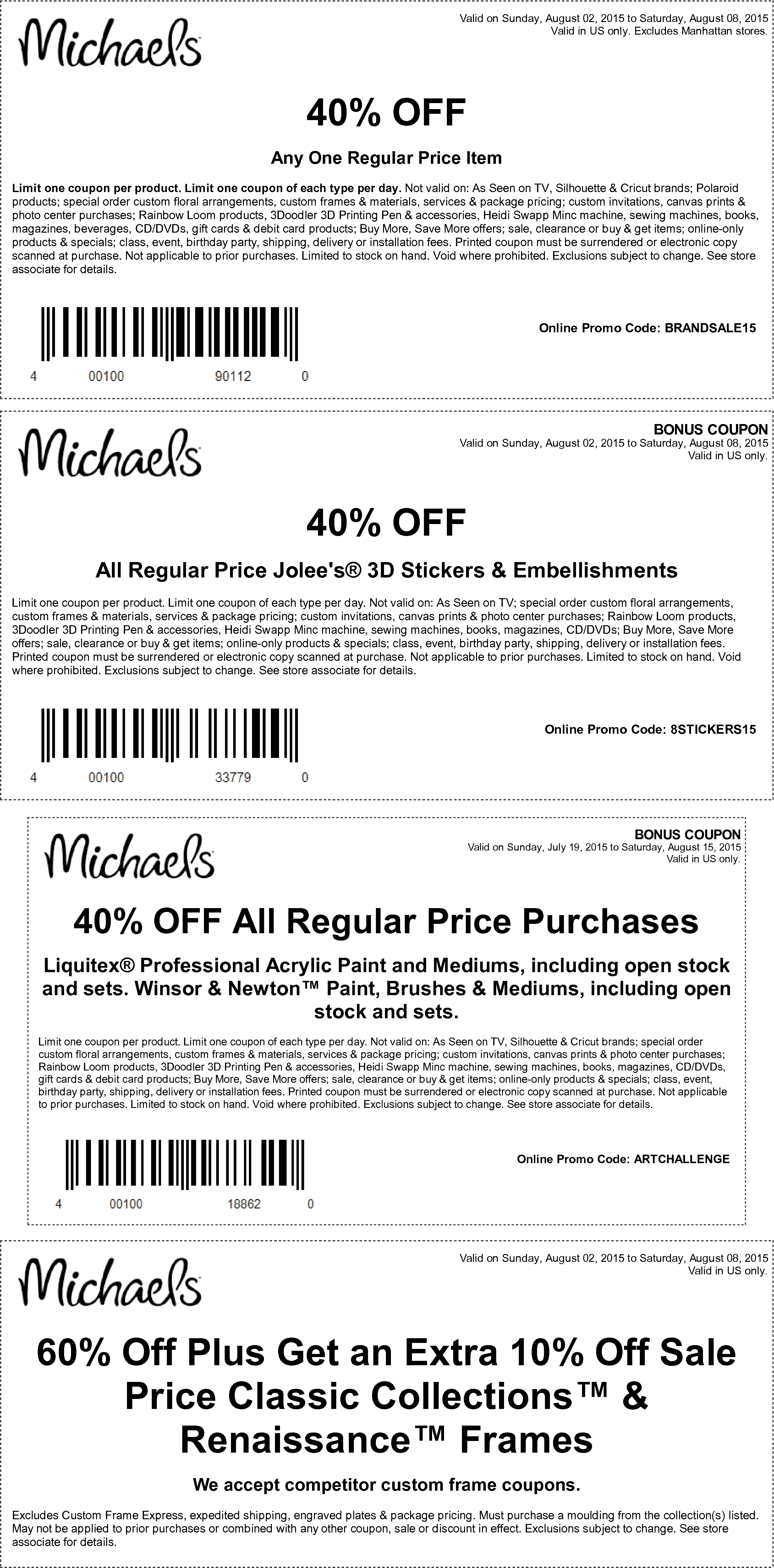 Michaels Coupon April 2024 40% off a single item & more at Michaels, or online via promo code BRANDSALE