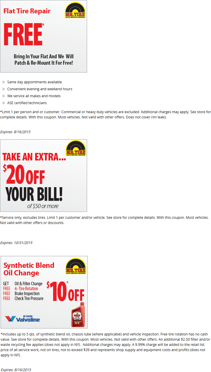 Mr. Tire coupons & promo code for [May 2024]