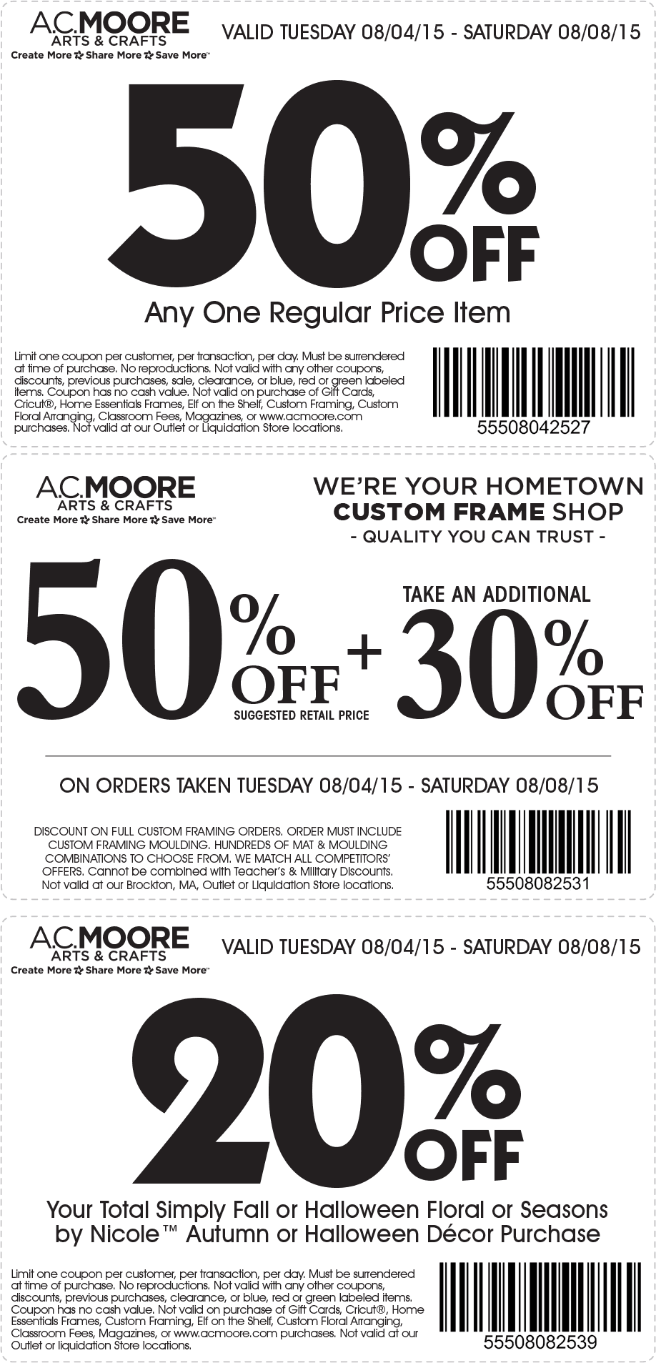 A.C. Moore Coupon April 2024 50% off a single item & more at A.C. Moore