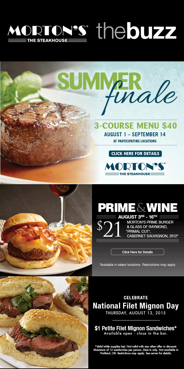 Mortons coupons & promo code for [May 2024]