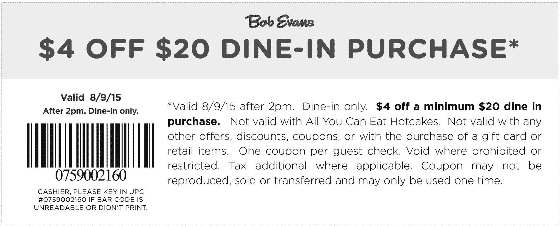 Bob Evans Coupon April 2024 $4 off $20 on dinner today at Bob Evans
