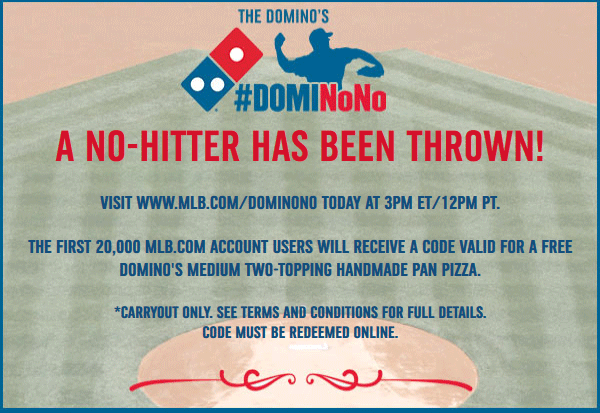 Dominos Coupon April 2024 Free Dominos pizza to 1st 20k MLB fans today at 3pm EST
