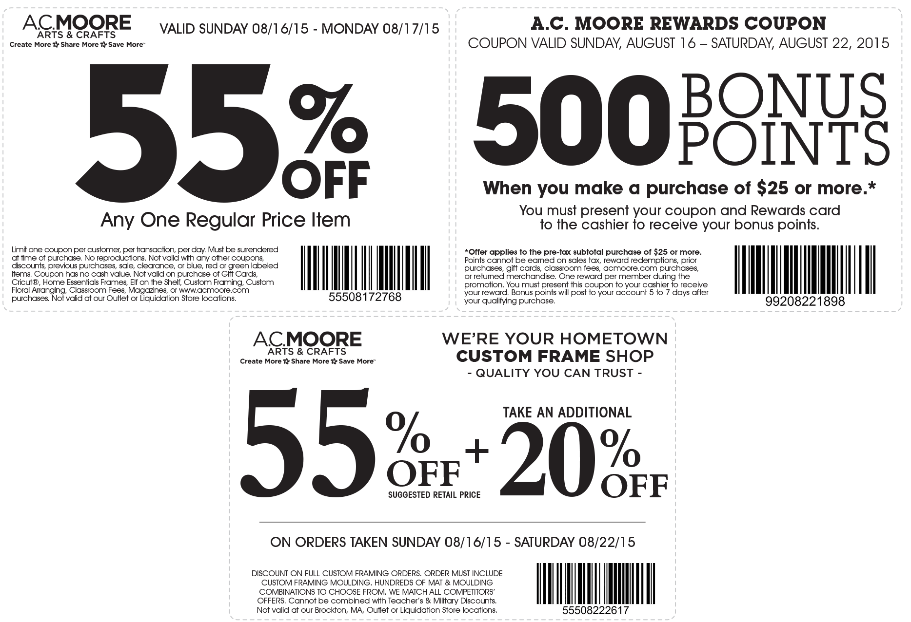 A.C. Moore Coupon March 2024 55% off a single item at A.C. Moore