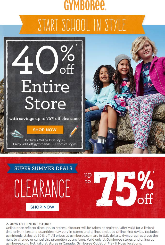Gymboree January 2024 Coupons and Promo Codes 🛒