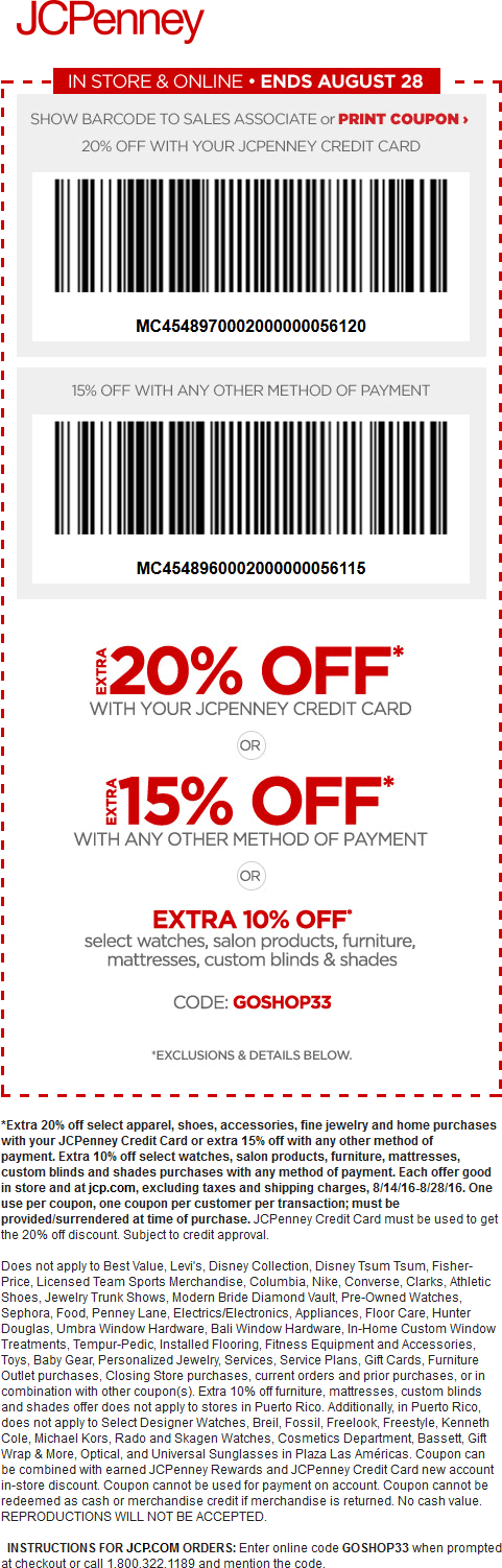 JCPenney Coupon April 2024 15% off at JCPenney, or online via promo code GOSHOP33