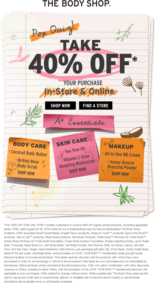 The Body Shop coupons & promo code for [May 2024]