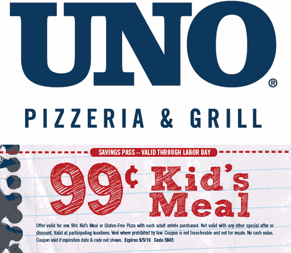 Uno Pizzeria coupons & promo code for [May 2024]