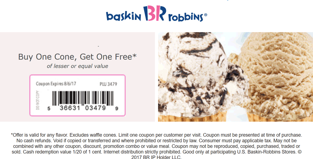 Baskin Robbins coupons & promo code for [April 2024]