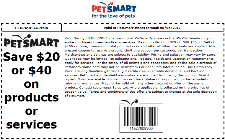 August 2017 216 Petsmart Coupon 13662 