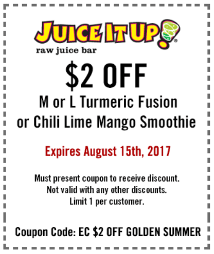 Juice It Up Coupon March 2024 $2 off a mango smoothie at Juice It Up juice bar
