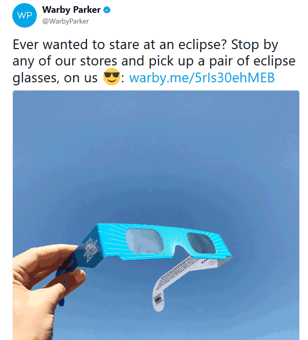 Warby Parker Coupon April 2024 Free eclipse glasses at Warby Parker