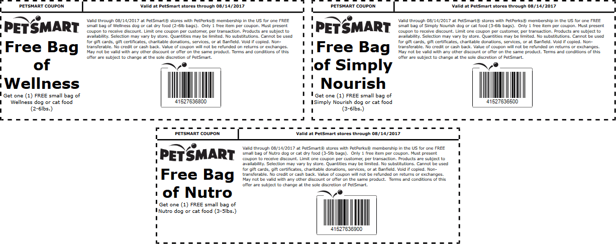 PetSmart Coupon April 2024 Free bags of pet food at PetSmart