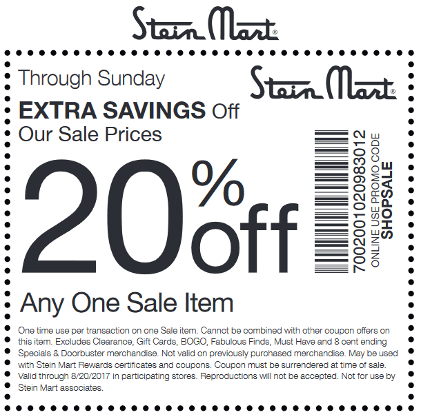 Stein Mart coupons & promo code for [March 2024]