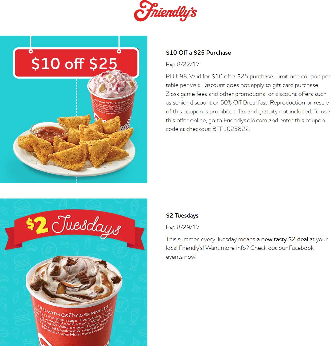Friendlys July 2020 Coupons and Promo Codes 🛒