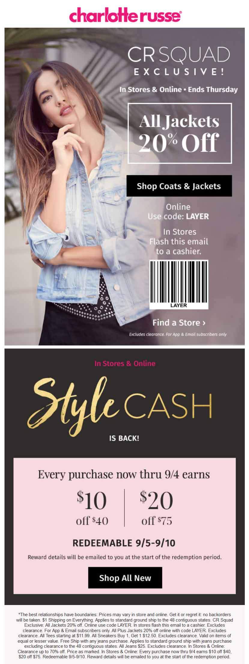 Charlotte Russe coupons & promo code for [March 2024]