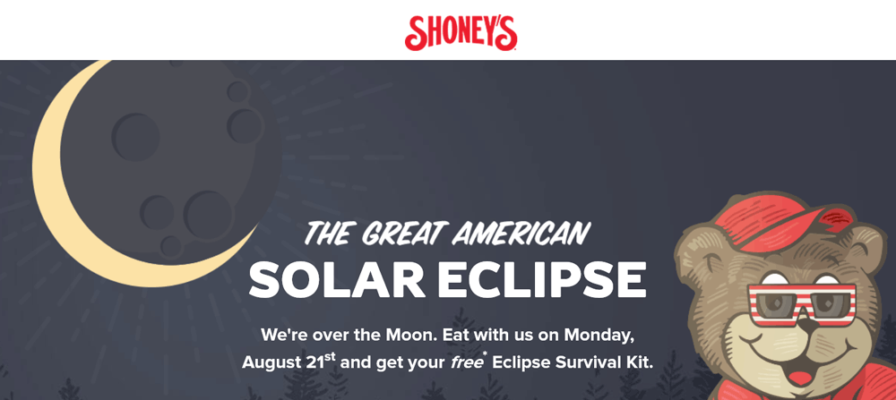 Shoneys Coupon April 2024 Free eclipse kit today at Shoneys restaurants