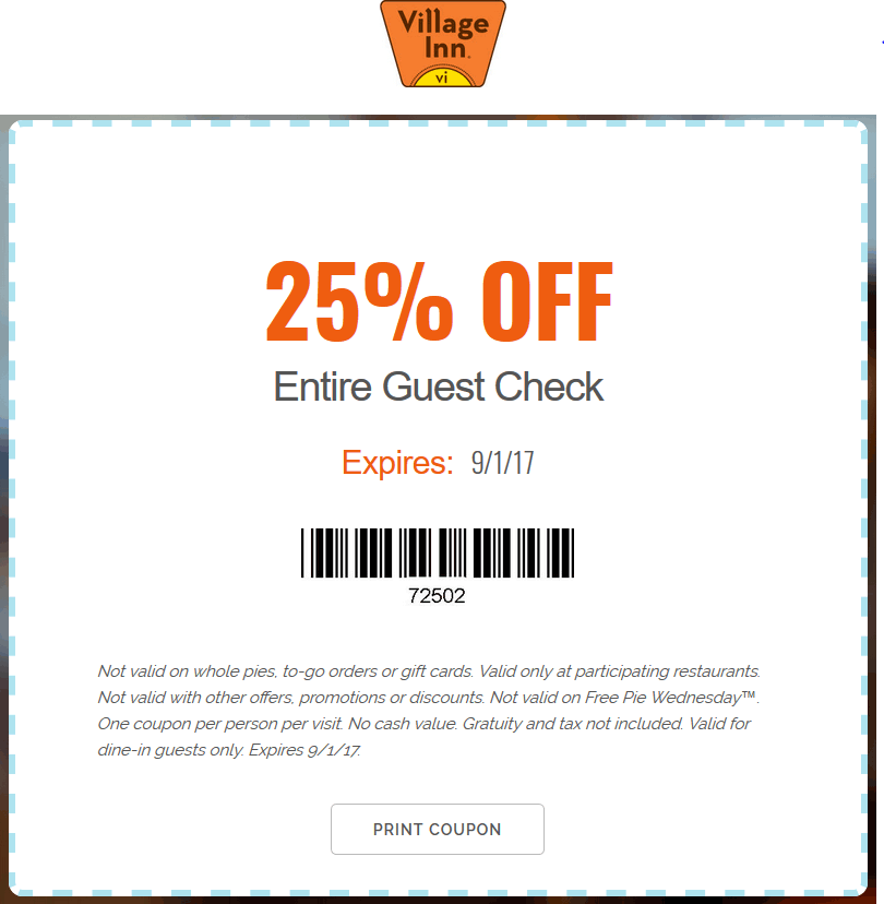 Village Inn July 2020 Coupons And Promo Codes 