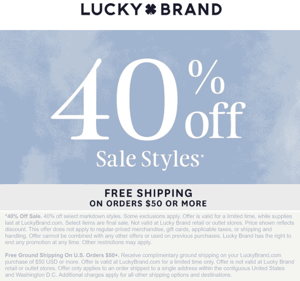 lucky brand outlet coupon