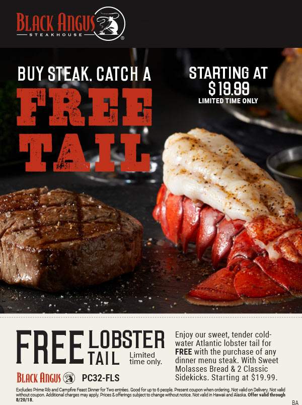 Black Angus Coupon April 2024 Free lobster with your steak at Black Angus restaurants