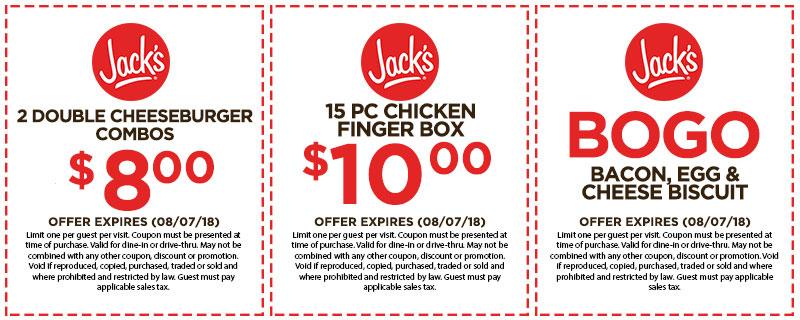 Jacks restaurant coupons & promo code for [May 2024]